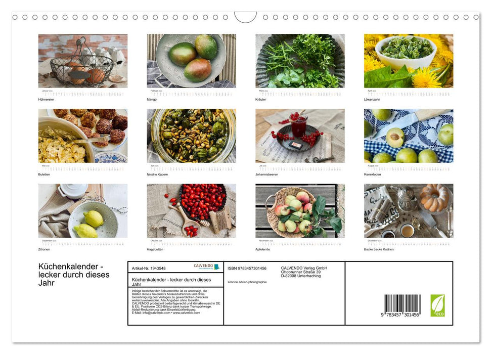 Küchenkalender - lecker durch dieses Jahr (CALVENDO Wandkalender 2026)