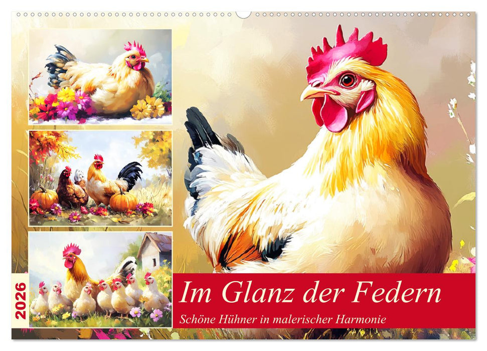 Im Glanz der Federn. Schöne Hühner in malerischer Harmonie (CALVENDO Wandkalender 2026)