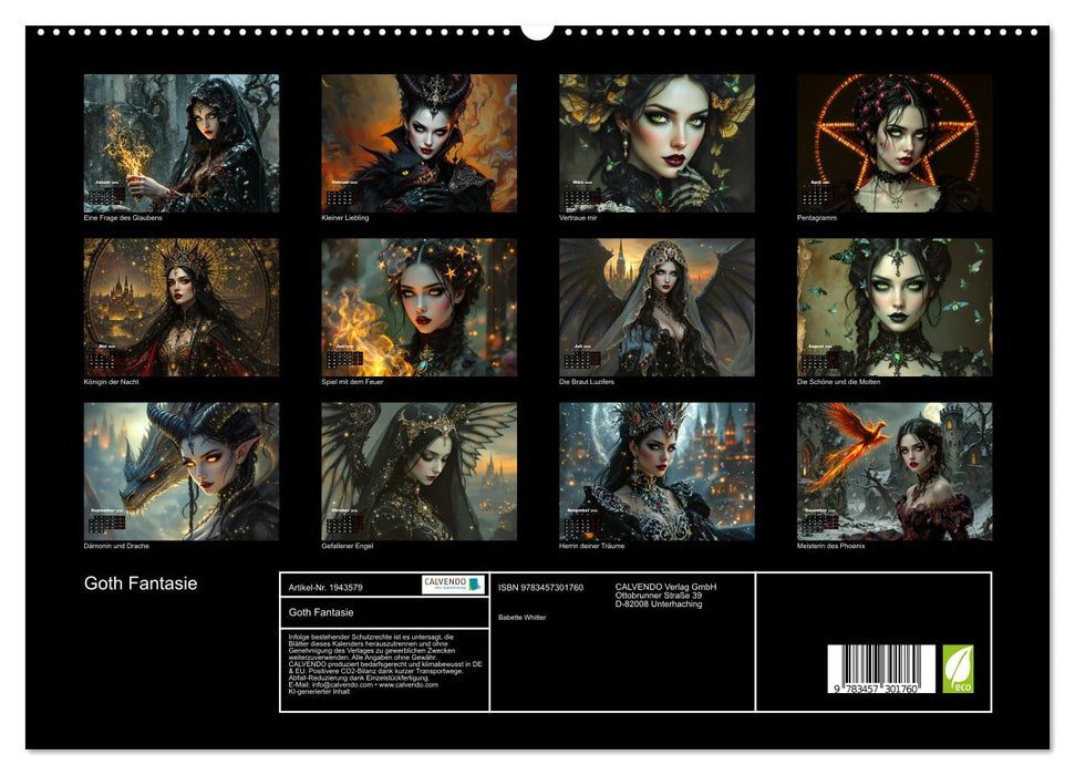 Goth Fantasie (CALVENDO Premium Wandkalender 2026)