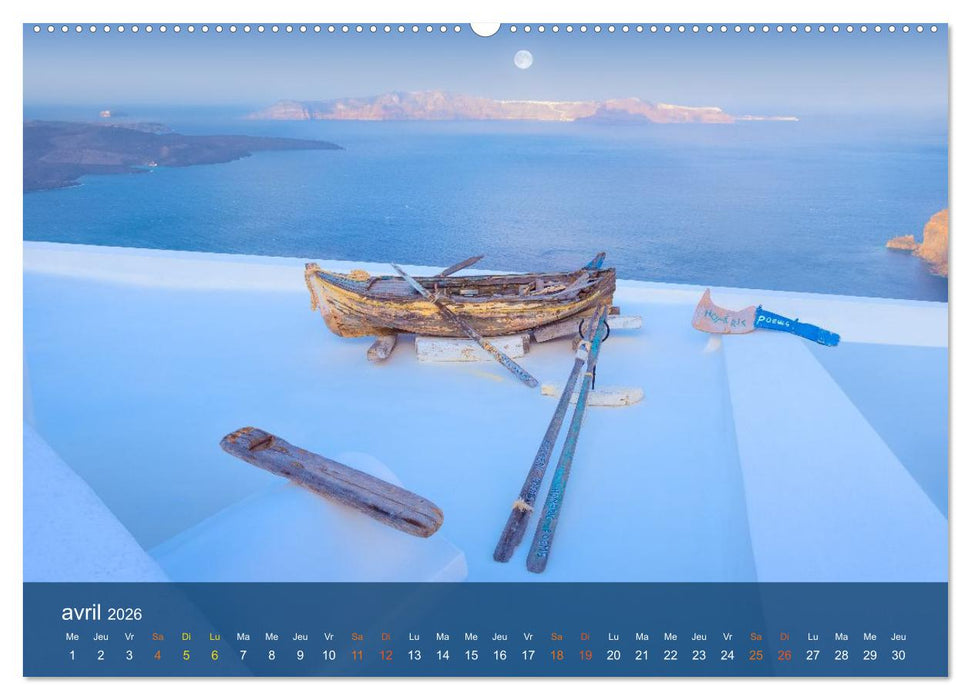 Santorin - La Magie des Cyclades (CALVENDO Calendrier mensuel 2026)