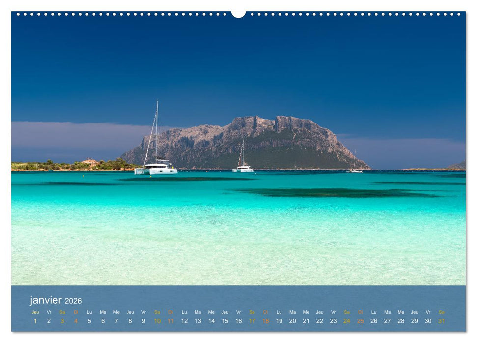 Sardaigne - L'âme sauvage de la Méditerranée (CALVENDO Calendrier mensuel 2026)