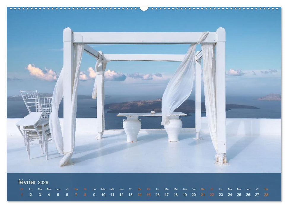 Santorin - La Magie des Cyclades (CALVENDO Calendrier supérieur 2026)