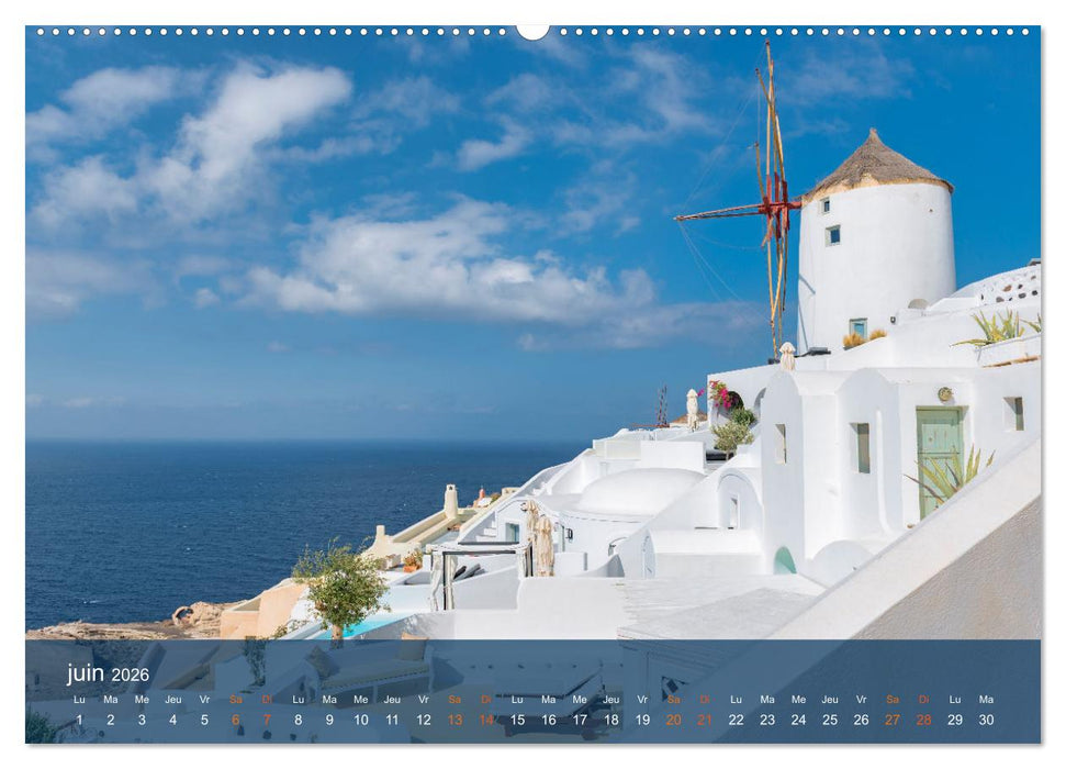 Santorin - La Magie des Cyclades (CALVENDO Calendrier supérieur 2026)