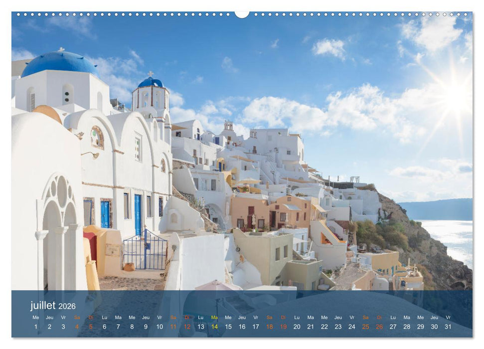 Santorin - La Magie des Cyclades (CALVENDO Calendrier supérieur 2026)