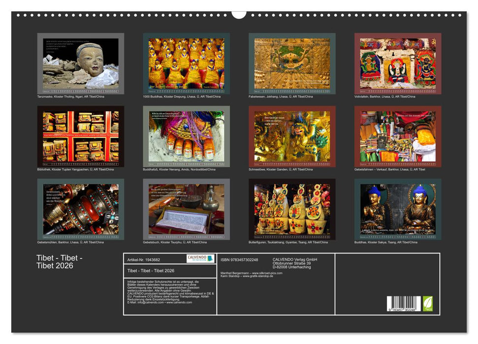 Tibet - Tibet - Tibet 2026 (CALVENDO Wandkalender 2026)