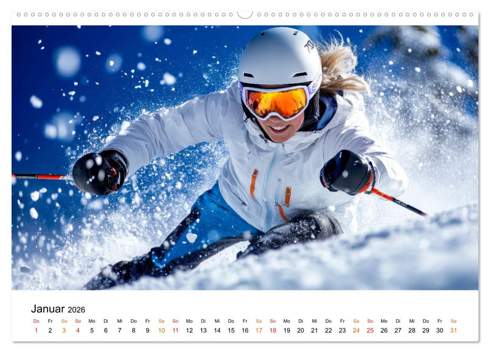 Skifahren - Frauen Power auf der Piste (CALVENDO Wandkalender 2026)