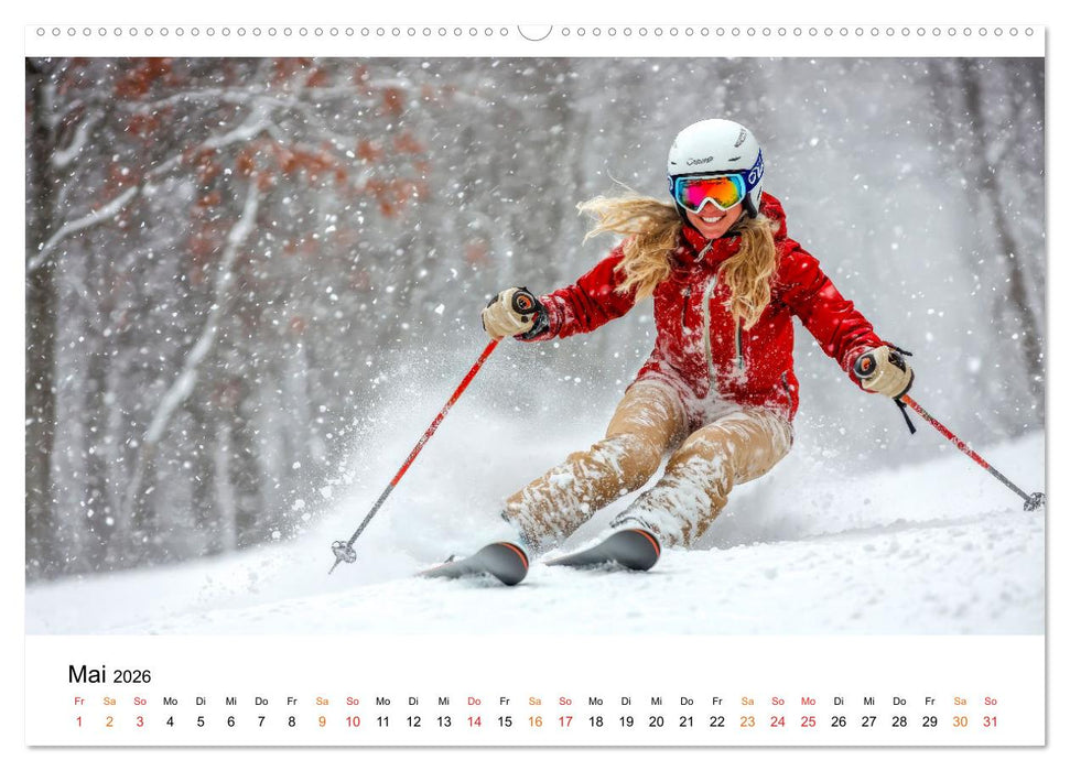 Skifahren - Frauen Power auf der Piste (CALVENDO Wandkalender 2026)