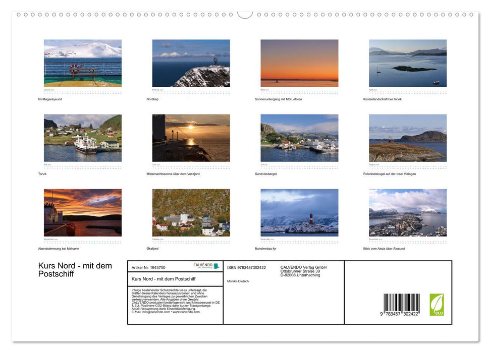 Kurs Nord - mit dem Postschiff (CALVENDO Premium Wandkalender 2026)