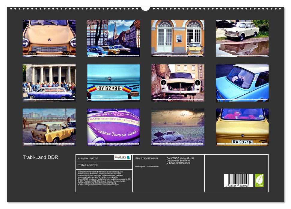 Trabi-Land DDR (CALVENDO Premium Wandkalender 2026)
