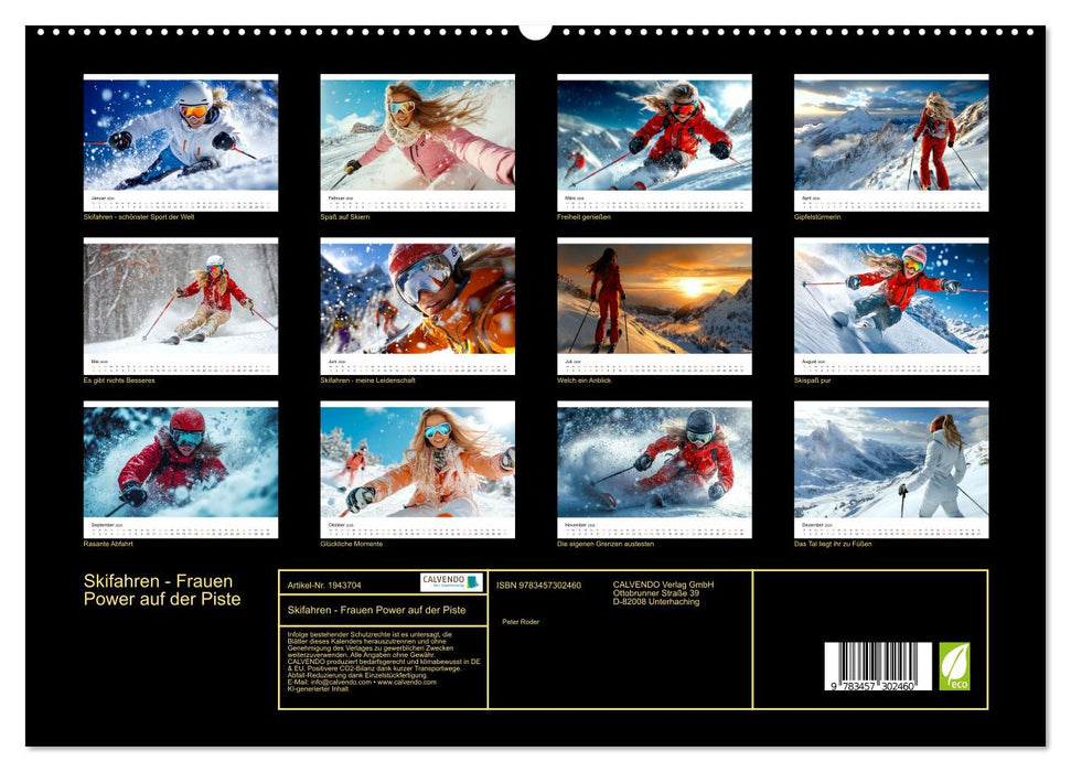 Skifahren - Frauen Power auf der Piste (CALVENDO Premium Wandkalender 2026)