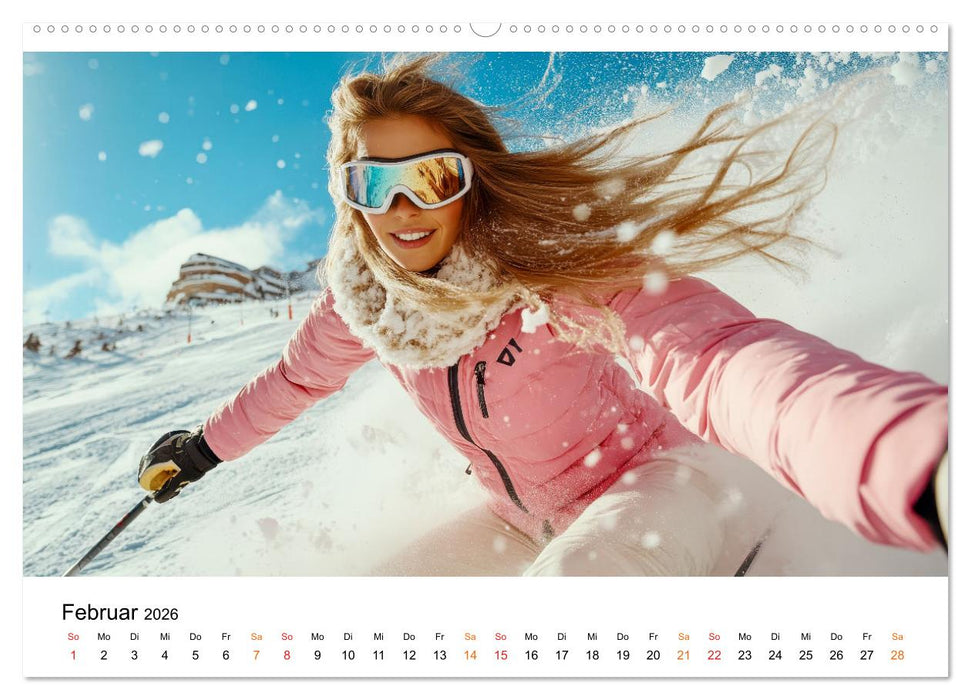 Skifahren - Frauen Power auf der Piste (CALVENDO Premium Wandkalender 2026)