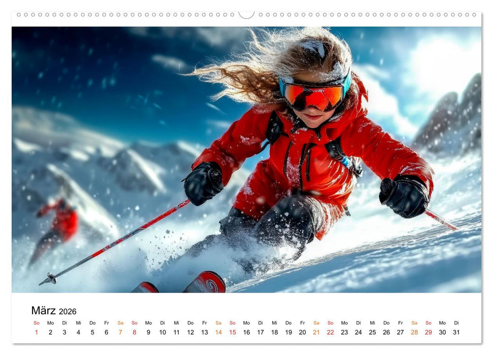 Skifahren - Frauen Power auf der Piste (CALVENDO Premium Wandkalender 2026)