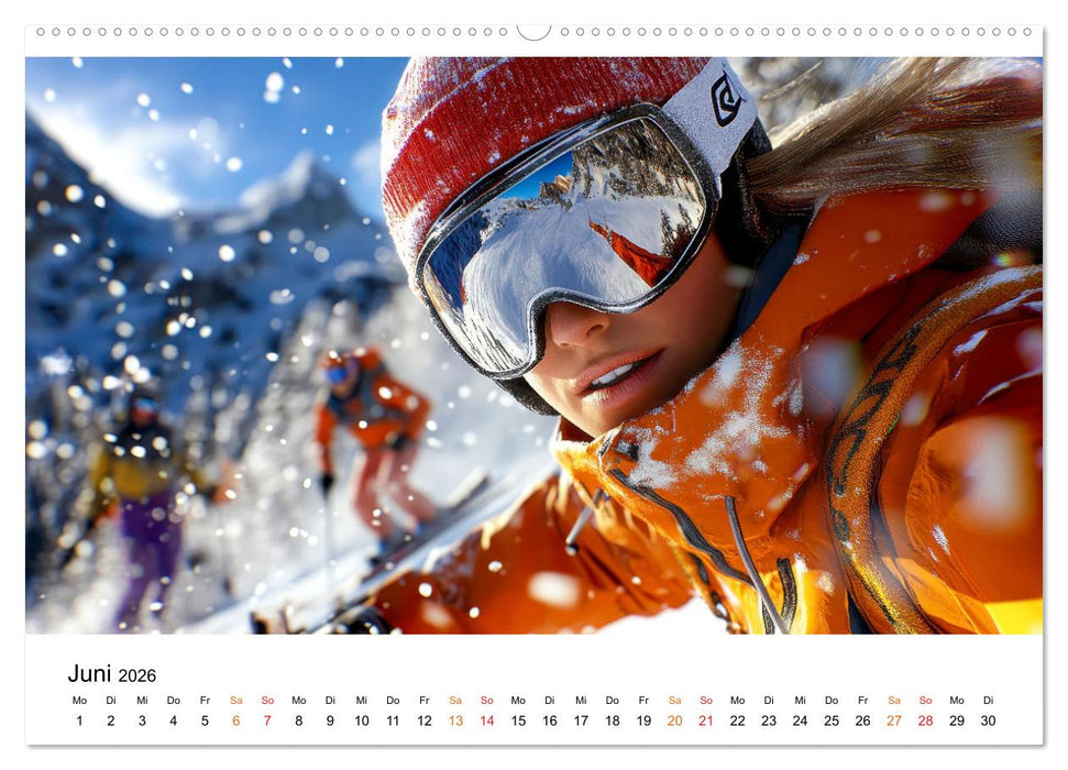 Skifahren - Frauen Power auf der Piste (CALVENDO Premium Wandkalender 2026)
