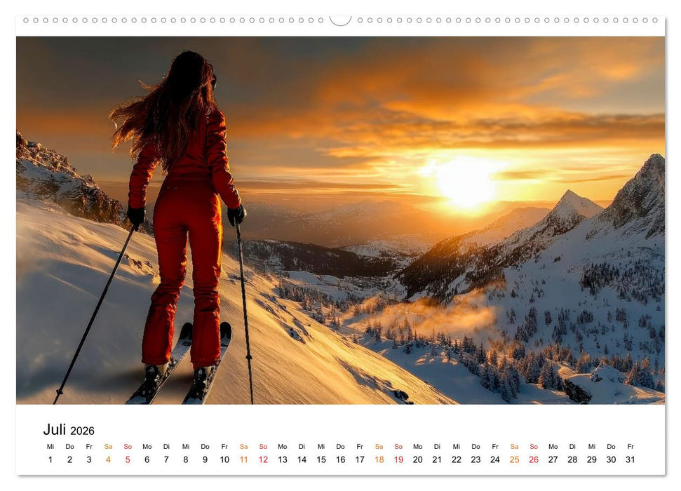Skifahren - Frauen Power auf der Piste (CALVENDO Premium Wandkalender 2026)