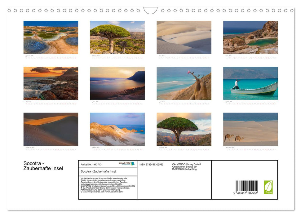 Socotra - Zauberhafte Insel (CALVENDO Wandkalender 2026)