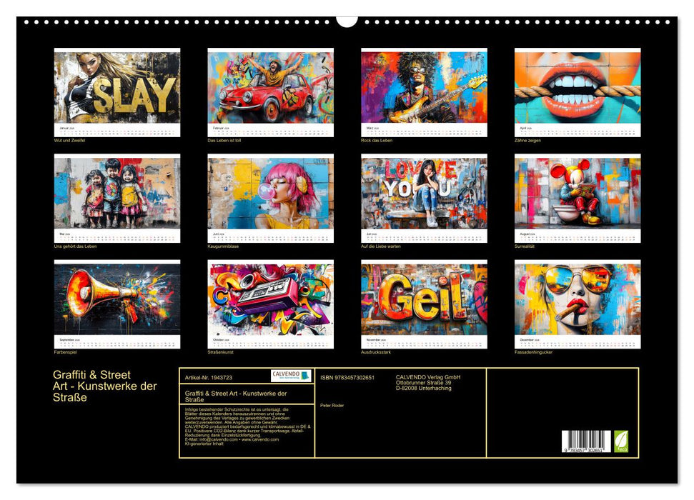 Graffiti & Street Art - Kunstwerke der Straße (CALVENDO Wandkalender 2026)