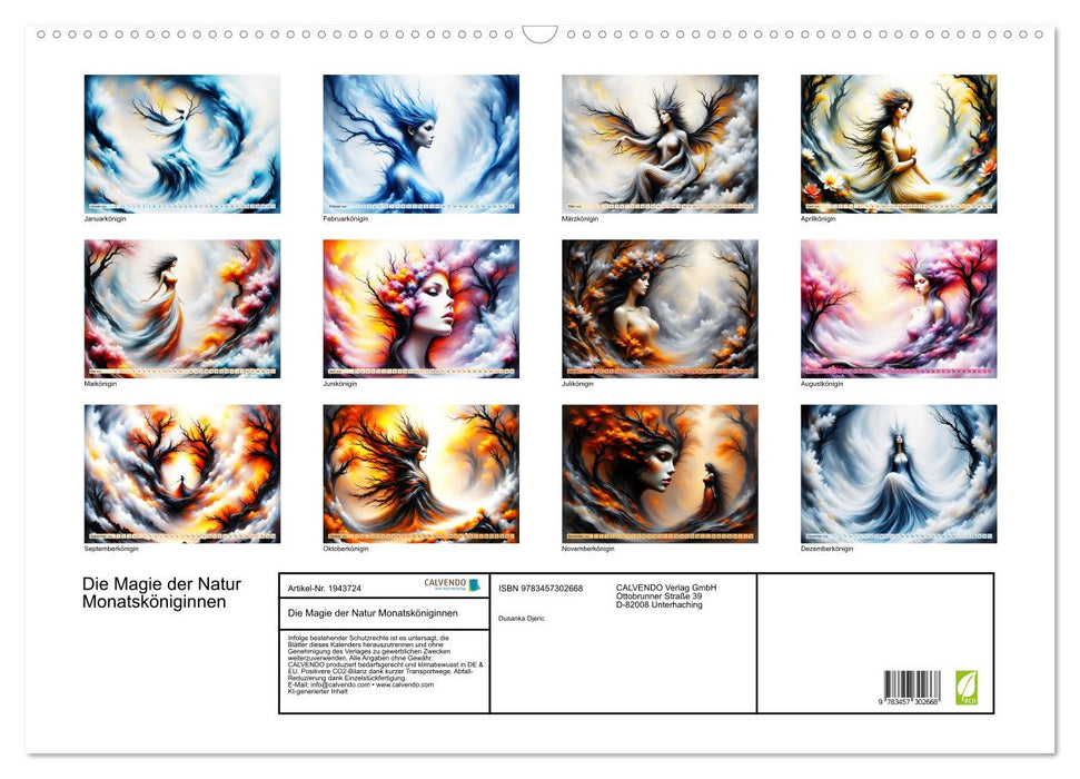 Die Magie der Natur Monatsköniginnen (CALVENDO Wandkalender 2026)