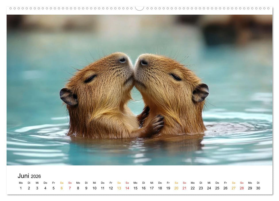 Capybara - liebenswertes großes Wasserschwein (CALVENDO Wandkalender 2026)