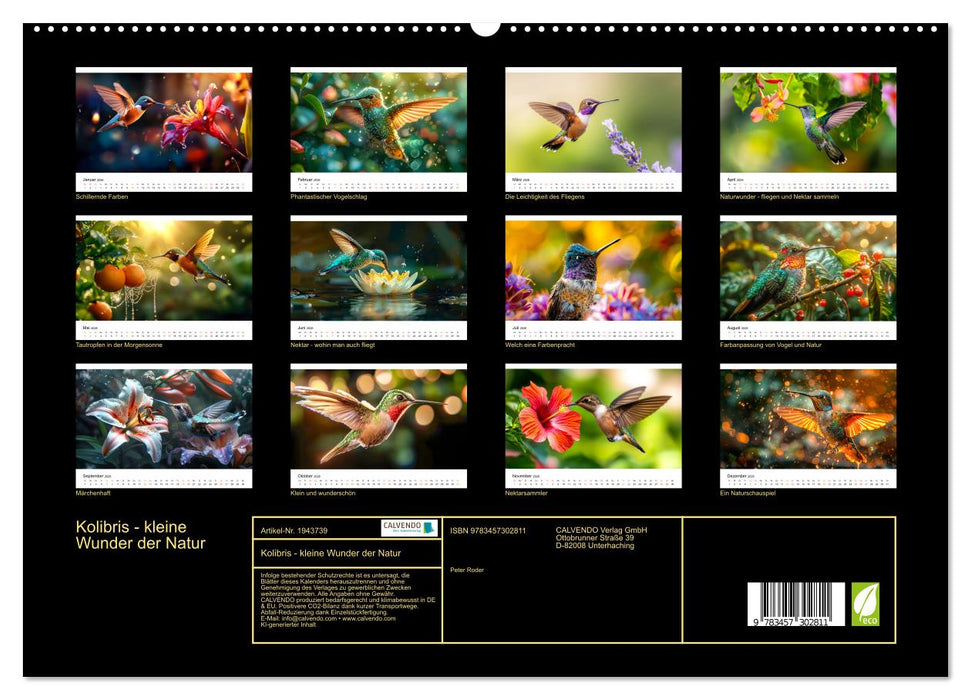 Kolibris - kleine Wunder der Natur (CALVENDO Premium Wandkalender 2026)