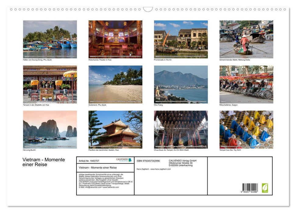 Vietnam - Momente einer Reise (CALVENDO Wandkalender 2026)