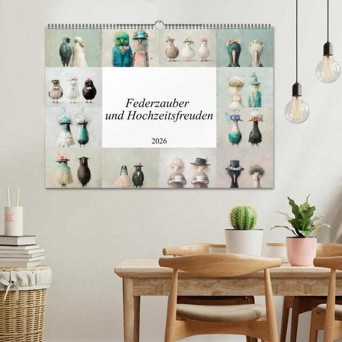 Federzauber und Hochzeitsfreuden (CALVENDO Wandkalender 2026)