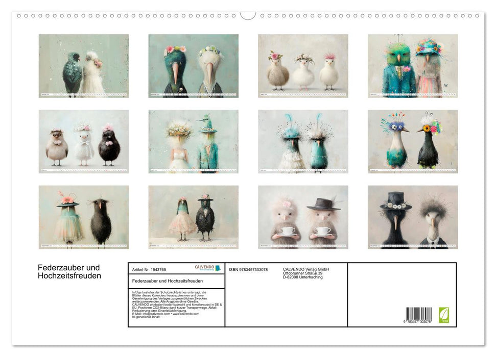 Federzauber und Hochzeitsfreuden (CALVENDO Wandkalender 2026)