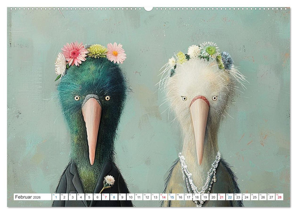 Federzauber und Hochzeitsfreuden (CALVENDO Wandkalender 2026)