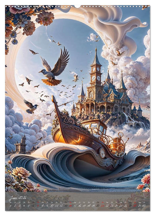 Surrealismus Meer WELT - Digitale Kunst (CALVENDO Wandkalender 2026)