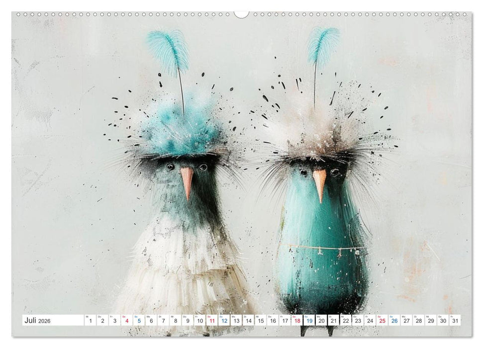 Federzauber und Hochzeitsfreuden (CALVENDO Premium Wandkalender 2026)