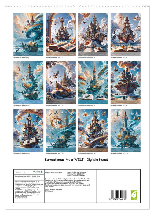 Surrealismus Meer WELT - Digitale Kunst (CALVENDO Premium Wandkalender 2026)