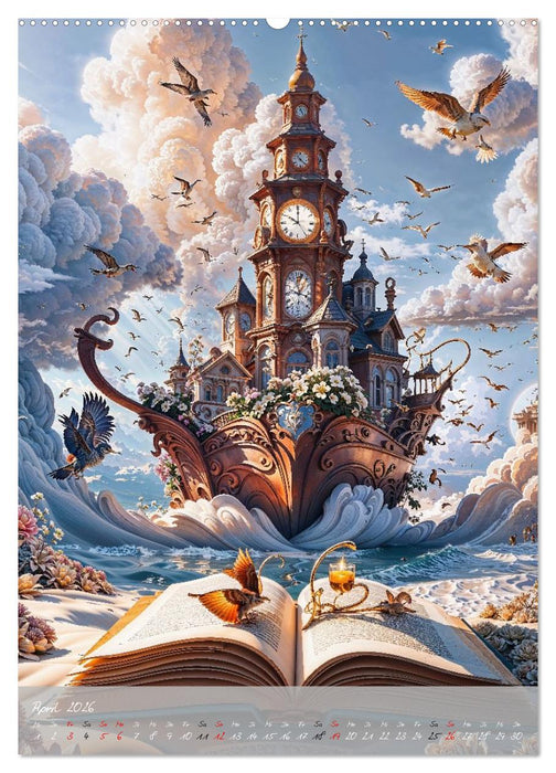 Surrealismus Meer WELT - Digitale Kunst (CALVENDO Premium Wandkalender 2026)