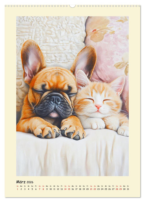 Charmante Bulldoggen. Französische Lebensfreude auf vier Pfoten (CALVENDO Wandkalender 2026)