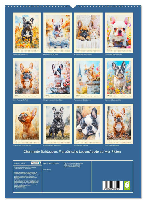 Charmante Bulldoggen. Französische Lebensfreude auf vier Pfoten (CALVENDO Premium Wandkalender 2026)
