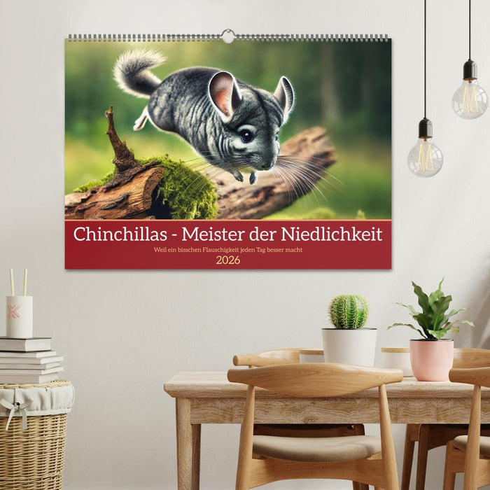 Chinchillas - Meister der Niedlichkeit (CALVENDO Wandkalender 2026)