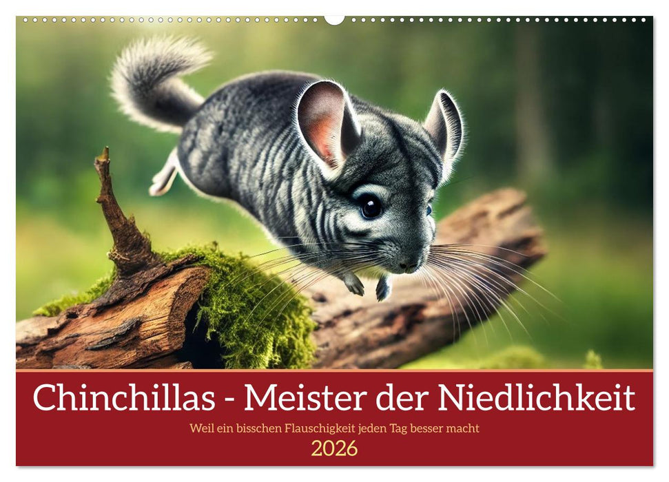 Chinchillas - Meister der Niedlichkeit (CALVENDO Wandkalender 2026)