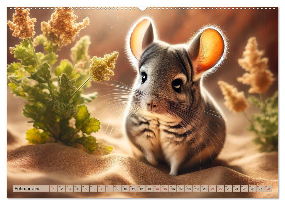 Chinchillas - Meister der Niedlichkeit (CALVENDO Wandkalender 2026)