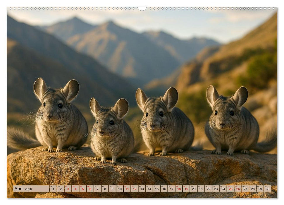 Chinchillas - Meister der Niedlichkeit (CALVENDO Wandkalender 2026)