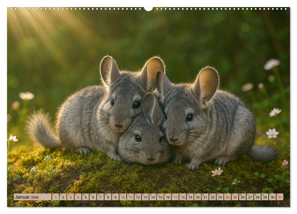 Chinchillas - Meister der Niedlichkeit (CALVENDO Premium Wandkalender 2026)