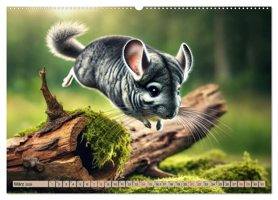 Chinchillas - Meister der Niedlichkeit (CALVENDO Premium Wandkalender 2026)