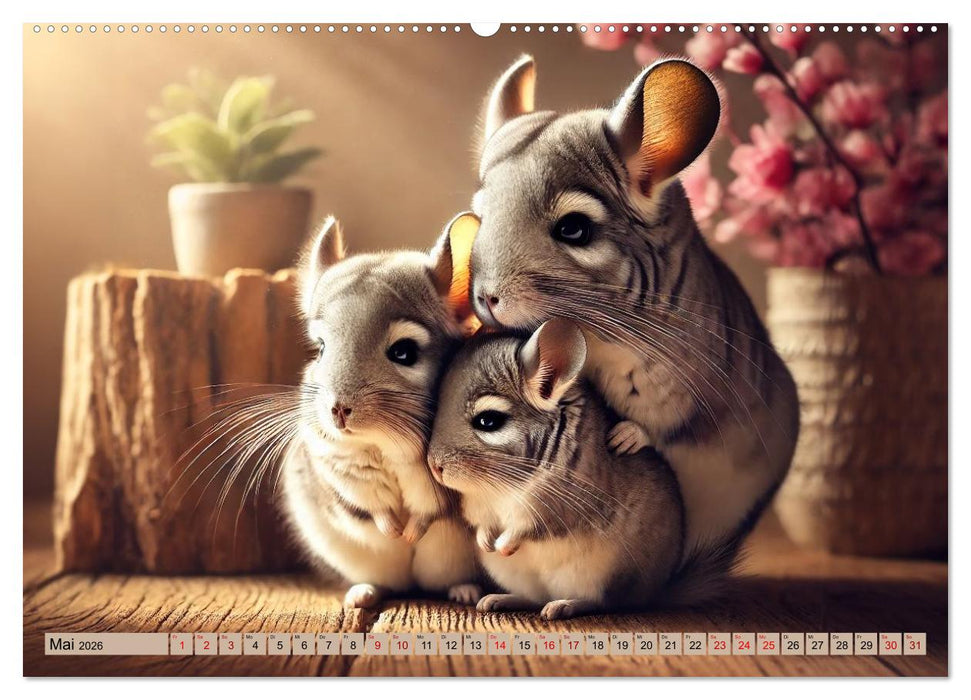 Chinchillas - Meister der Niedlichkeit (CALVENDO Premium Wandkalender 2026)