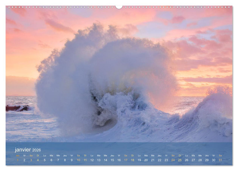 Dans des vagues - Le ballet éternel de la mer (CALVENDO Calendrier mensuel 2026)