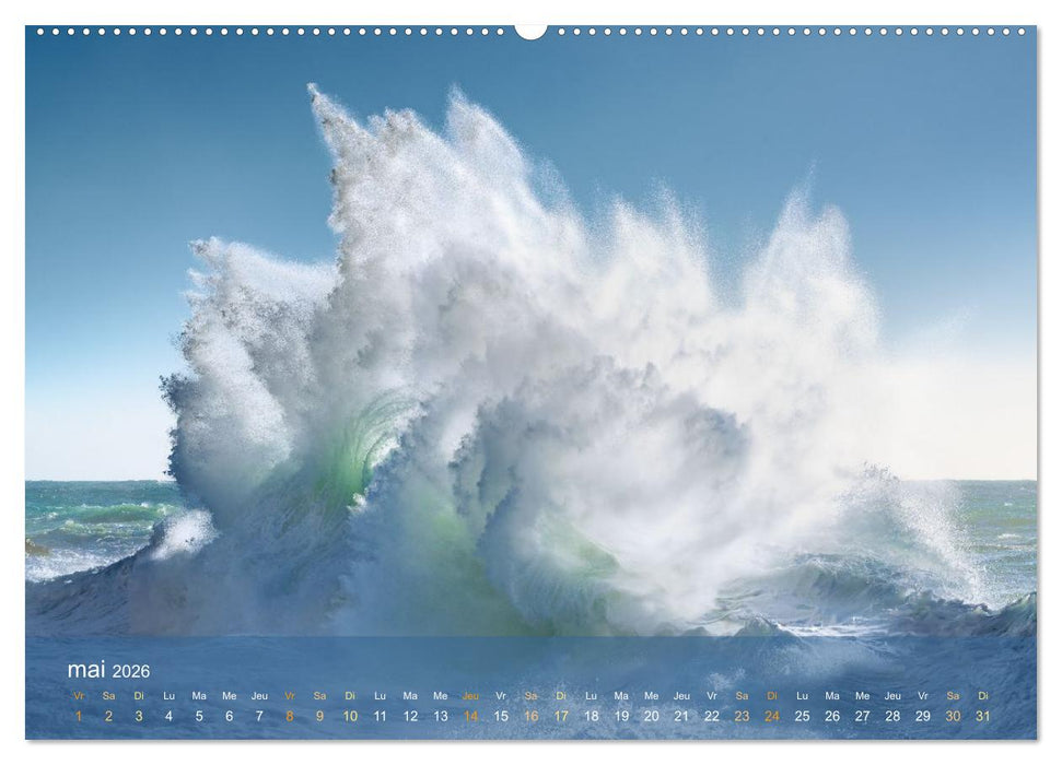Dans des vagues - Le ballet éternel de la mer (CALVENDO Calendrier mensuel 2026)