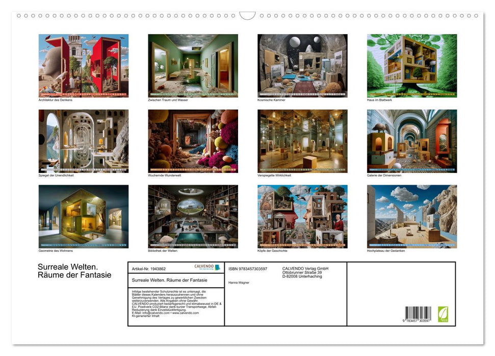 Surreale Welten. Räume der Fantasie (CALVENDO Wandkalender 2026)
