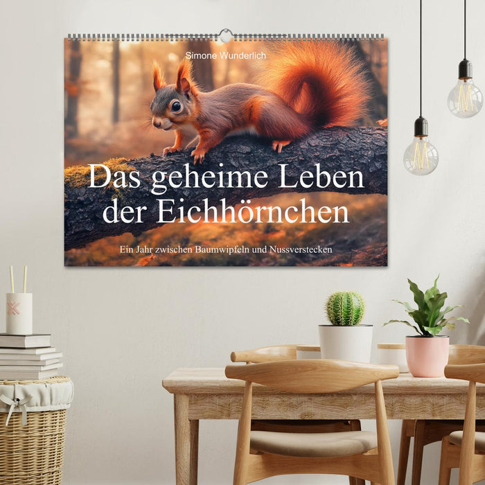 Das geheime Leben der Eichhörnchen - Ein Jahr zwischen Baumwipfeln und Nussverstecken (CALVENDO Wandkalender 2026)