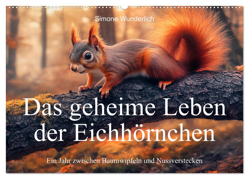 Das geheime Leben der Eichhörnchen - Ein Jahr zwischen Baumwipfeln und Nussverstecken (CALVENDO Wandkalender 2026)