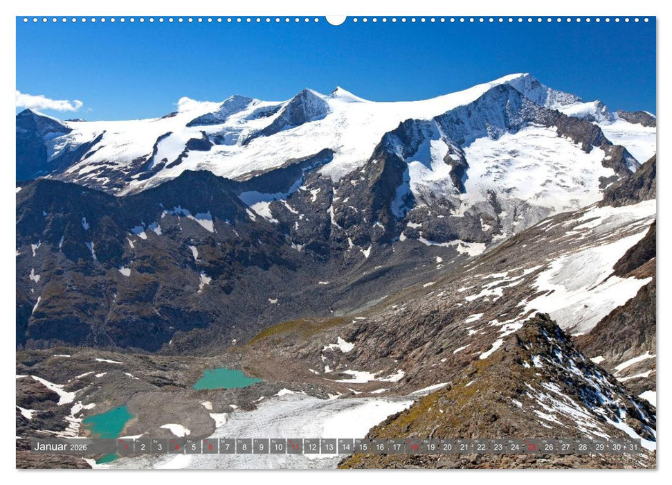 Berge - Gletscher - Seen (CALVENDO Premium Wandkalender 2026)