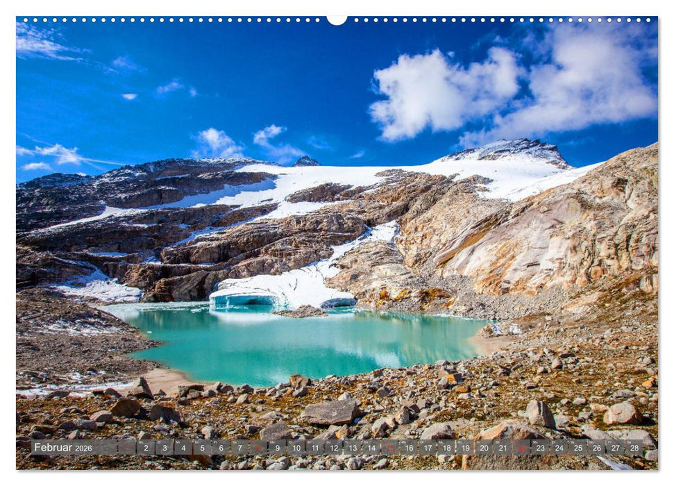 Berge - Gletscher - Seen (CALVENDO Premium Wandkalender 2026)