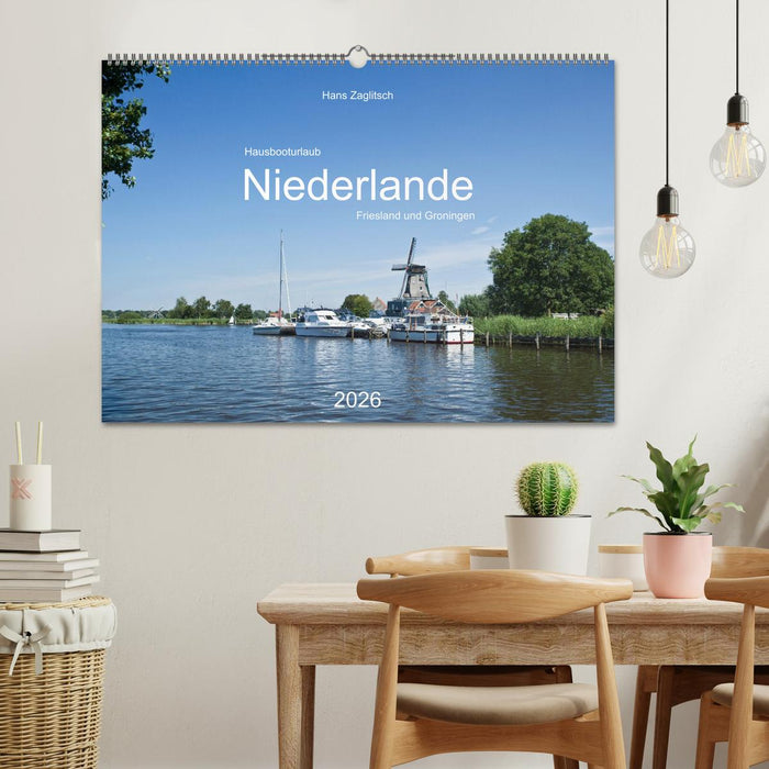 Hausbooturlaub Niederlande - Friesland und Groningen (CALVENDO Wandkalender 2026)