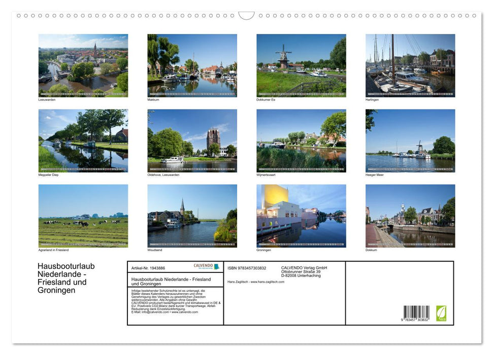 Hausbooturlaub Niederlande - Friesland und Groningen (CALVENDO Wandkalender 2026)