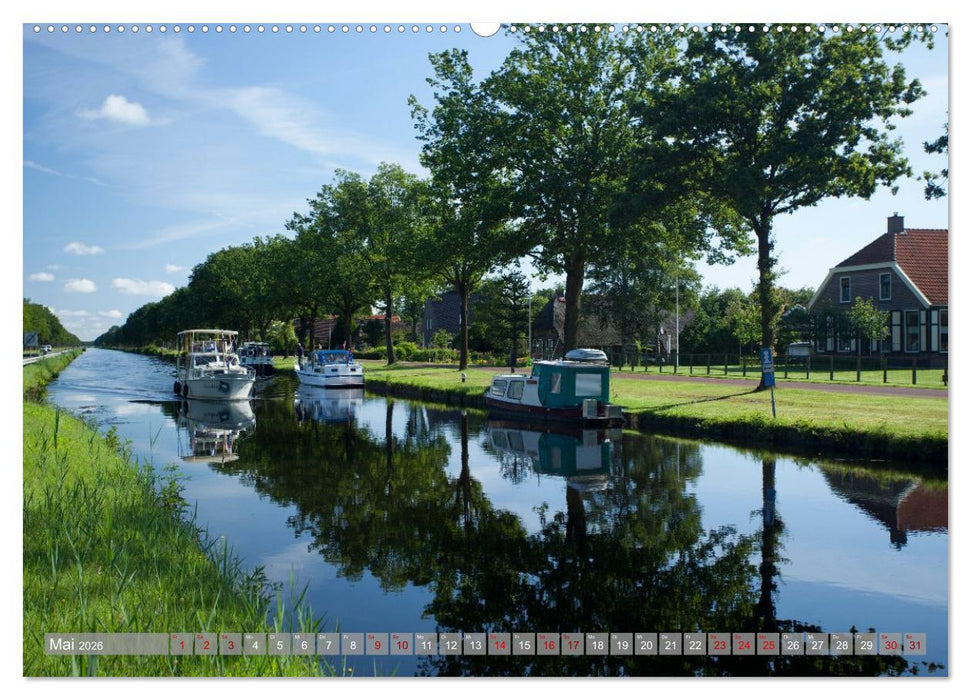 Hausbooturlaub Niederlande - Friesland und Groningen (CALVENDO Premium Wandkalender 2026)
